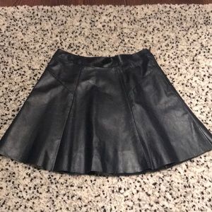 Leather high waist skirt